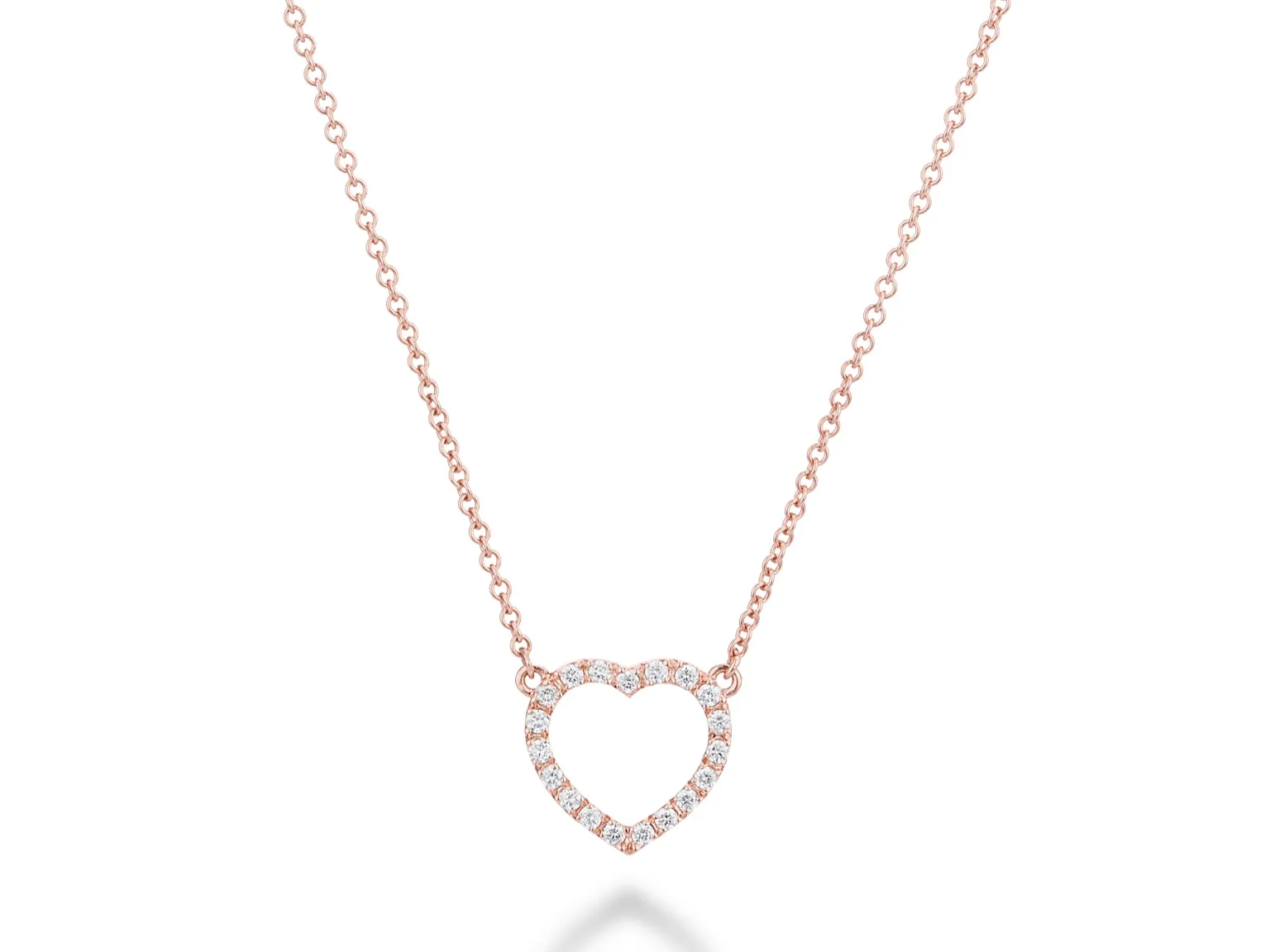 Collana Cuore Diamanti Oro Rosa
