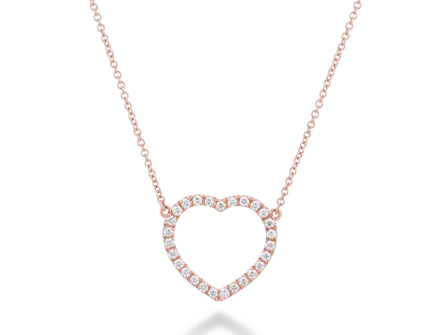 Collana Cuore Diamanti Oro Rosa