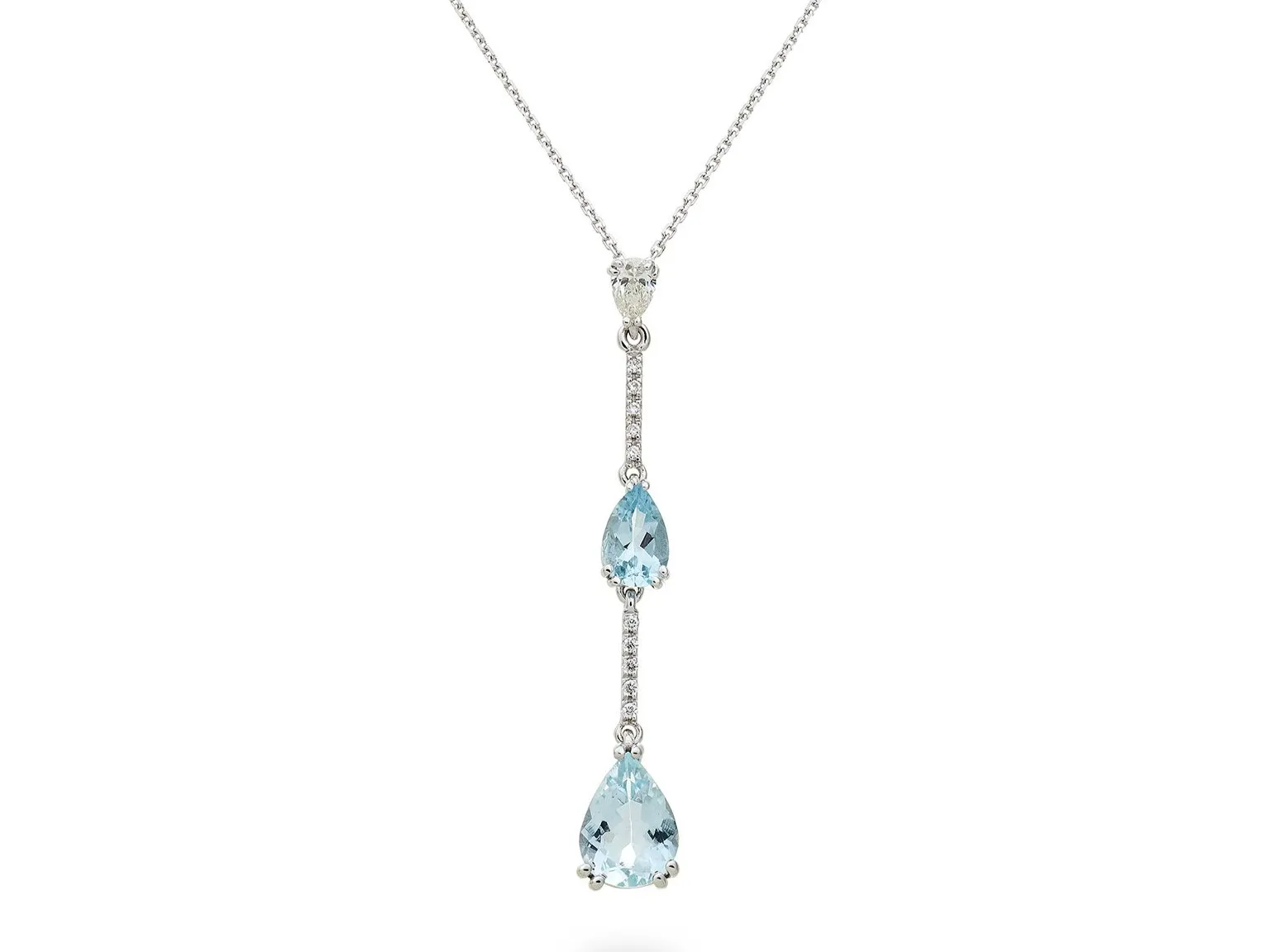 Collana con Acquamarina e Diamanti