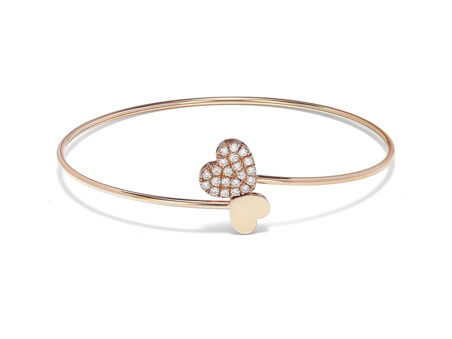 Bracciale Cuore Pavé Oro Rosa