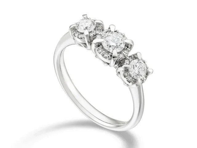 Anello Trilogy Diamanti Oro Bianco